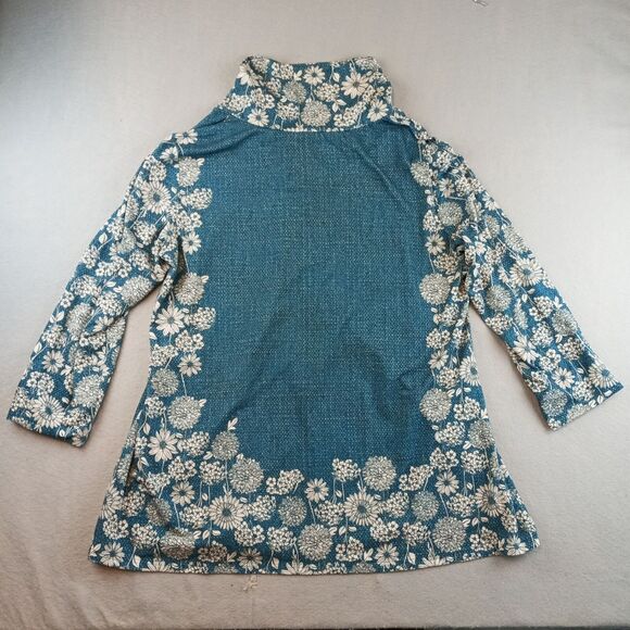Azalea by Firmiana Womens Tunic Blouse Size 4X Blue Floral Daisy Plus - Picture 6 of 12